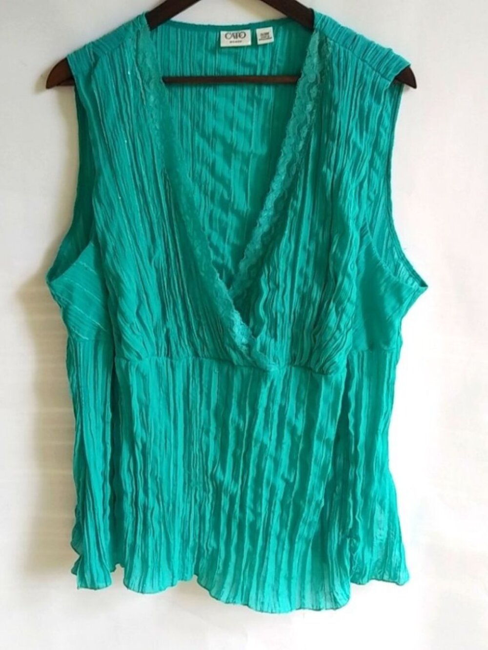 Cato 26 28W Turquoise Green Sleeveless Top Plus